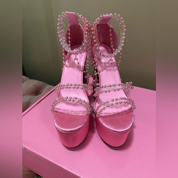 NIB Dolls Kill Sugar Thrillz Sweet Holy Revelation Platform Heels Size 9 - Picture 3 of 16